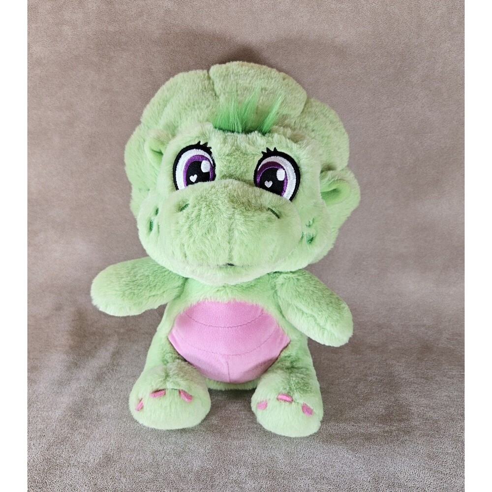 Barney & Friends Baby Bop Plush Dinosaur Green Pink Belly Stuffed Animal Toy 12"